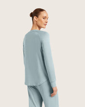 Load image into Gallery viewer, Boody Goodnight Raglan Sleep Top - Mineral Blue - XS
