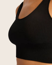 Load image into Gallery viewer, Boody Ribbed Seamless Bra - Shade Black- Small
